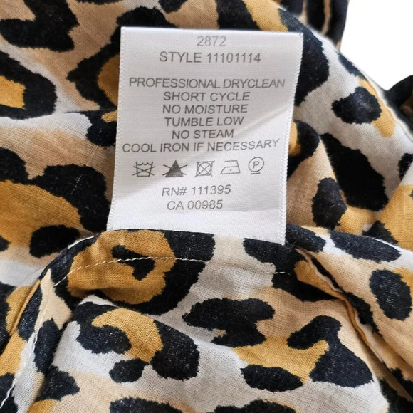 Tory Burch Womens Leopard Print Button Front Pocket Blouse Size 10 Cotton - Picture 8 of 8